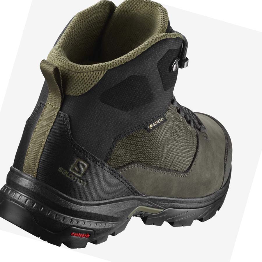 Tenis Senderismo Salomon OUTWARD GORE-TEX Hombre Negros Verde Oliva | MX 3606HAP